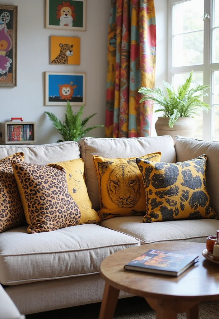 10 Statement Colorful Throw Pillows You Need for an Eye-Catching Home Decor! - 9. Fun Animal Prints 1