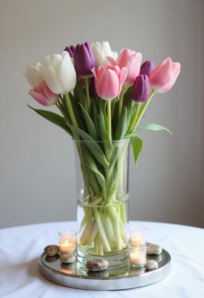 10 Stunning Easter Floral Arrangements That Will Wow Your Guests! - 2. Elegant Tulip Centerpiece 1