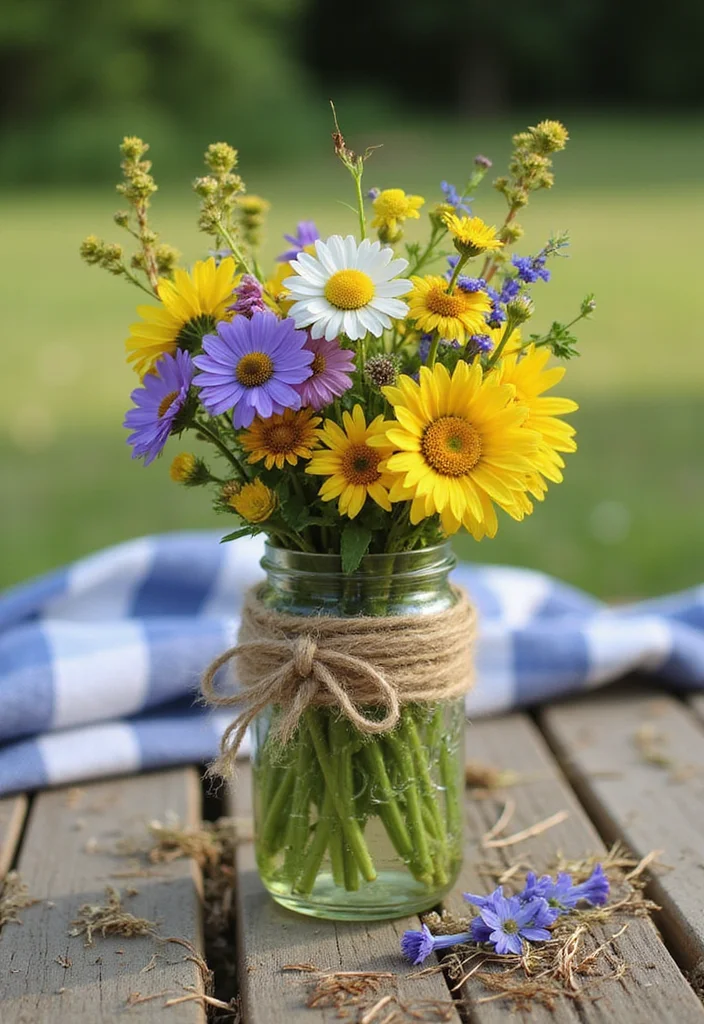 10 Stunning Easter Floral Arrangements That Will Wow Your Guests! - 3. Rustic Wildflower Arrangement 1