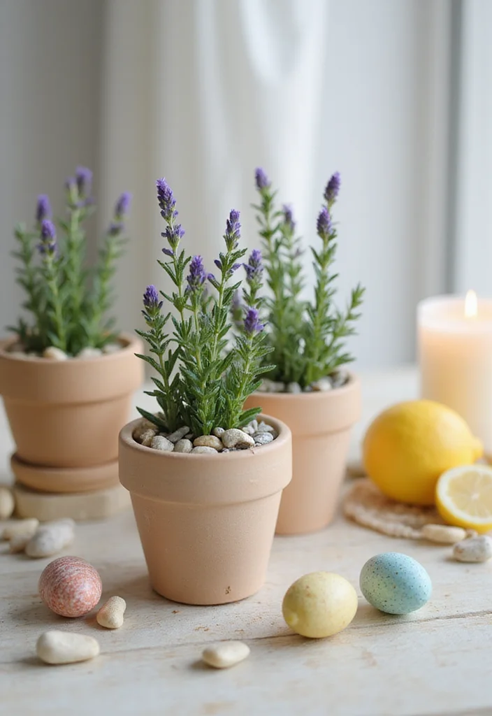 10 Stunning Easter Floral Arrangements That Will Wow Your Guests! - 4. Chic Lavender and Rosemary Pairing 1