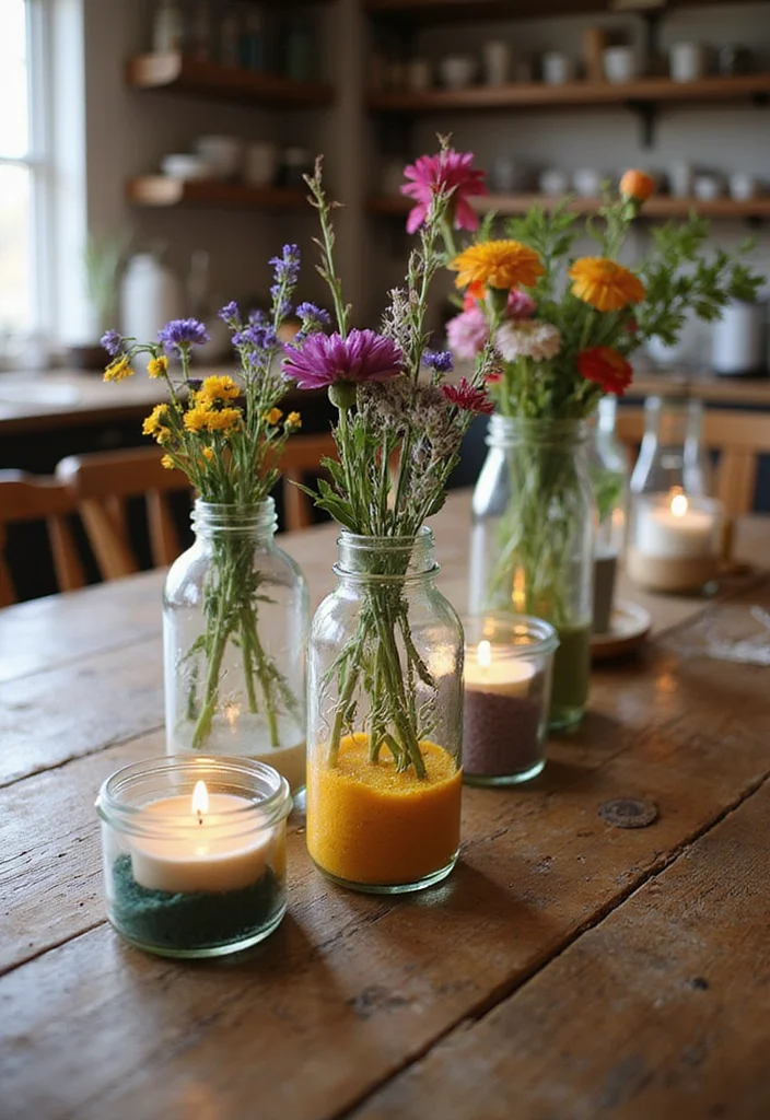 12 Eco-Friendly Rustic Home Accents That Are Good for the Earth (and Gorgeous Too!) - 3. Upcycled Jars and Bottles 1