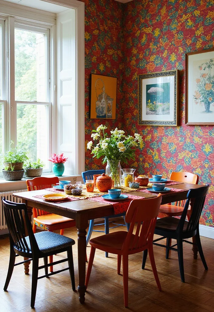 12 Stunning Dining Room Decor Ideas That'll Impress Your Guests (Wait Until You See #5!) - 3. Bold Colors and Patterns: Be Daring 1