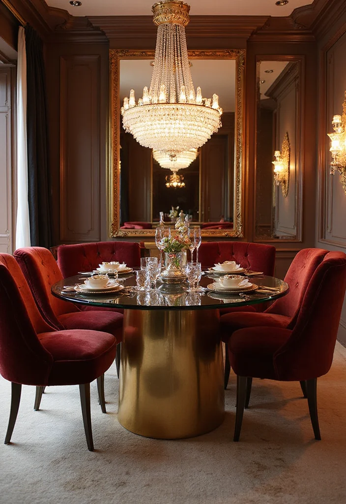 12 Stunning Dining Room Decor Ideas That'll Impress Your Guests (Wait Until You See #5!) - 8. Glamorous Touch: A Little Sparkle Goes a Long Way 1