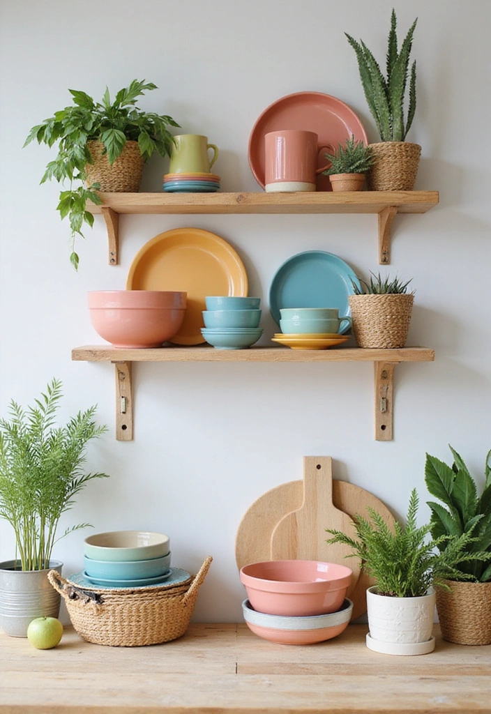 21 Open Kitchen Shelf Designs That Are Both Stylish and Practical (Don’t Miss #7!) - 17. Open Shelves with Decorative Boxes 1