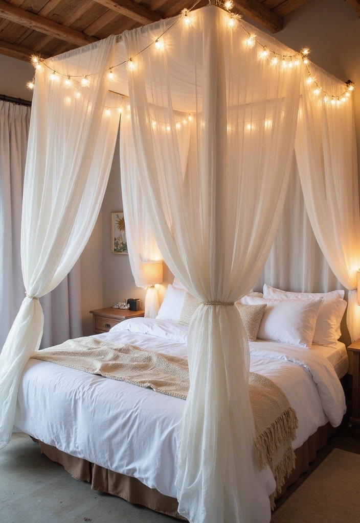 21 Stunning Bedroom Makeovers Under $100 (You Won't Believe #5!) - 15. Whimsical Canopy 1