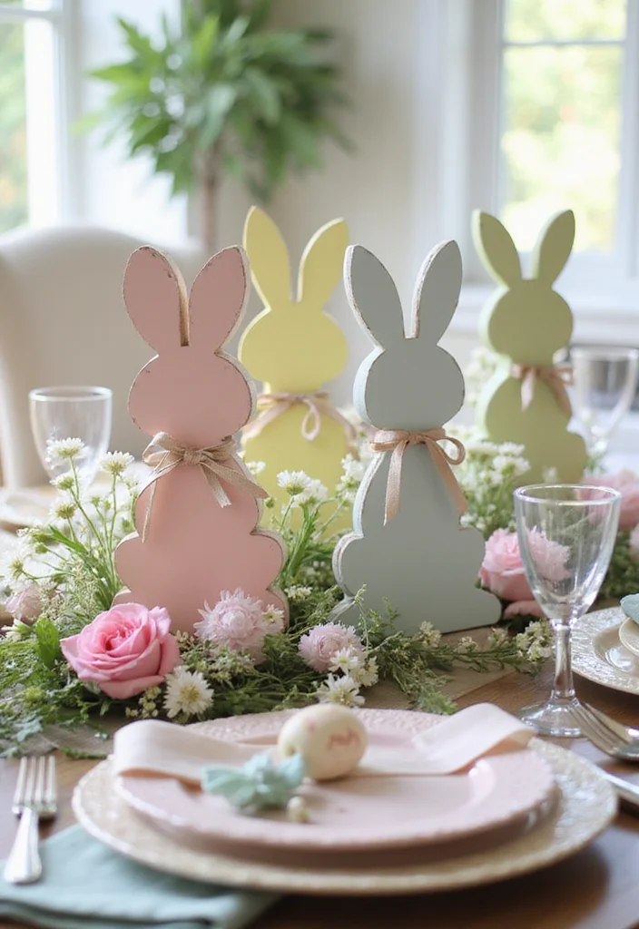 10 Adorable Easter Wood Creations That'll Make Your Home Bloom with Joy! - 1. Bunny Cutouts: Cute Table Centerpieces 1