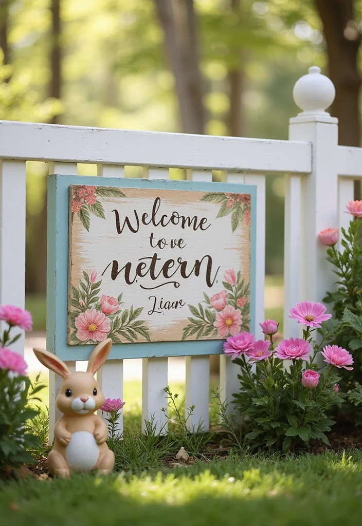 10 Adorable Easter Wood Creations That'll Make Your Home Bloom with Joy! - 3. Welcome Sign: Greetings from the Heart 1