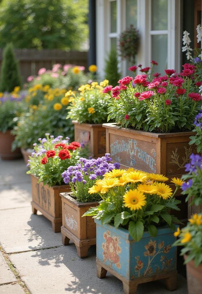 10 Adorable Easter Wood Creations That'll Make Your Home Bloom with Joy! - 9. Wooden Flower Planters: Spring in Full Bloom 1