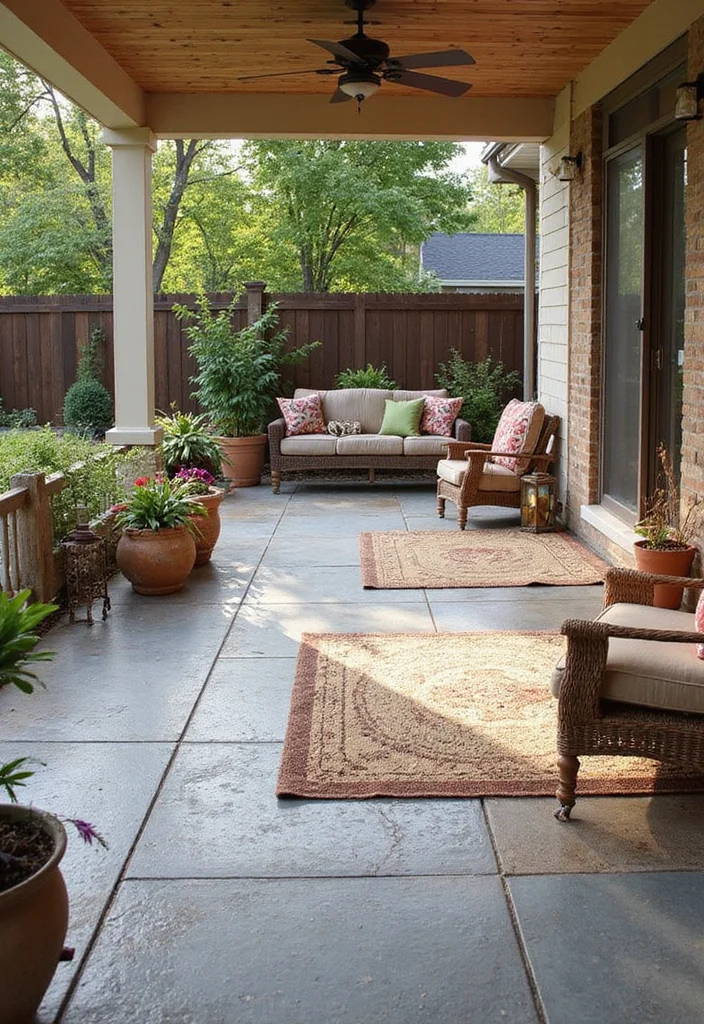 10 Stunning Stamped Concrete Patios That Will Transform Your Outdoor Living Space! - 10. Seasonal Versatility with Changeable Designs 1