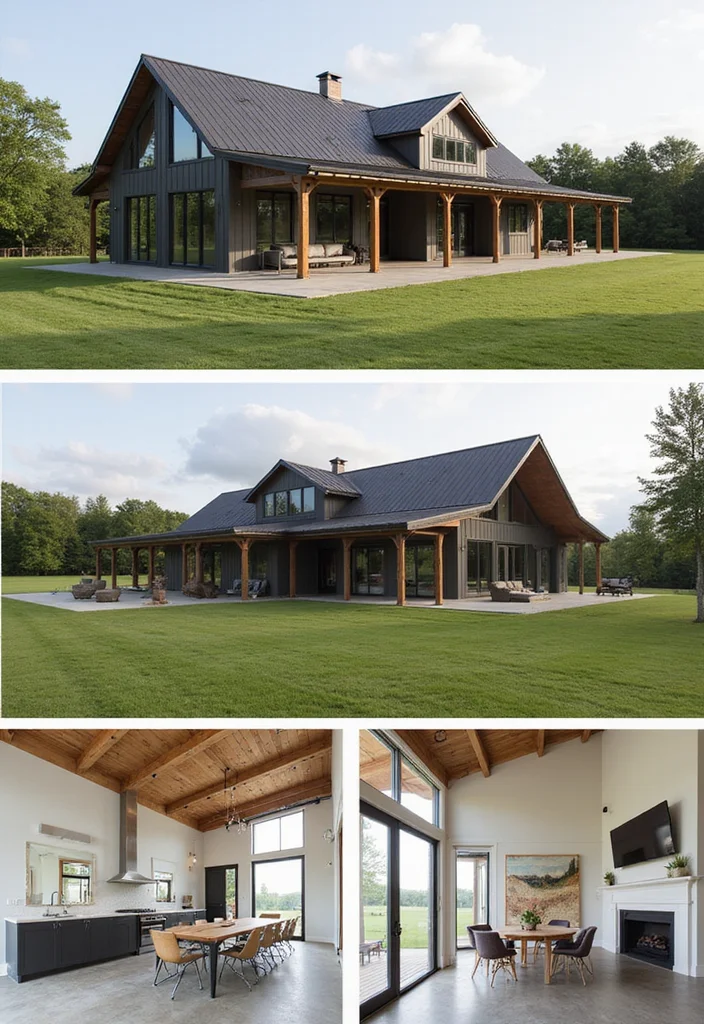 12 Stunning Barndominium Designs That Will Make You Want to Move Right In! - 1. Modern Elegance 1