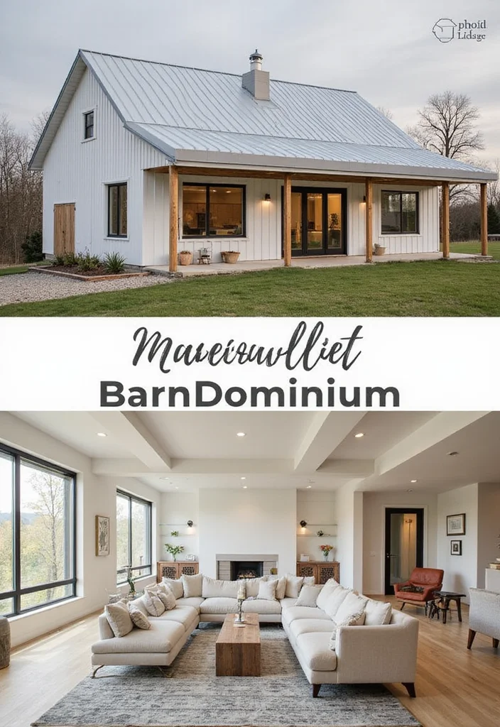 12 Stunning Barndominium Designs That Will Make You Want to Move Right In! - 6. Minimalist Bliss 1