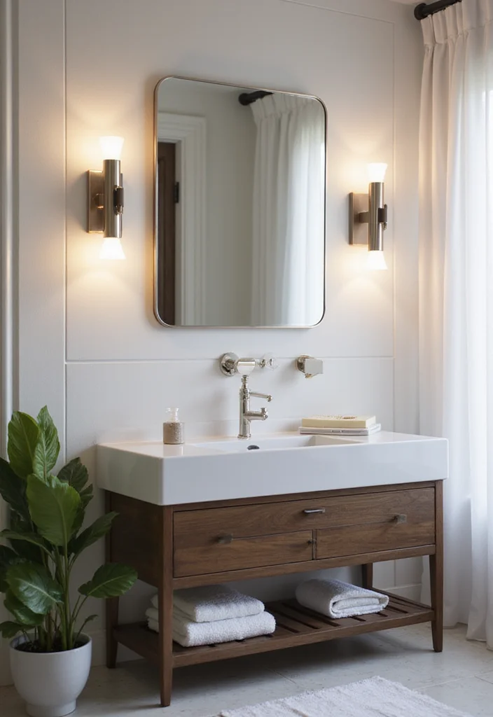 14 Quick Bathroom Updates That’ll Make Your Space Feel Brand New (You’ll Want to Try #6!) - 3. Upgrade Your Lighting 1