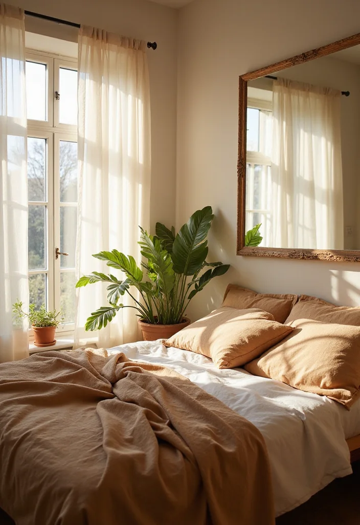 15 Earthy Cozy Bedroom Ideas That'll Make You Want to Snuggle Up Forever! - 5. Natural Lighting 1