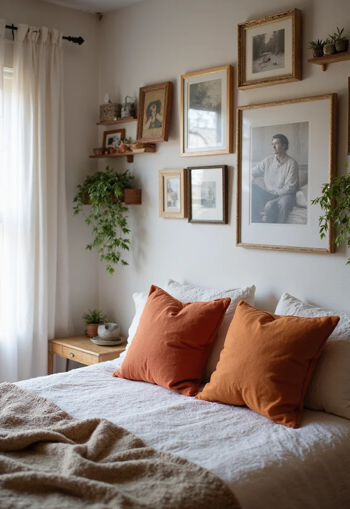 15 Earthy Cozy Bedroom Ideas That'll Make You Want to Snuggle Up Forever! - 9. Personal Touches 1