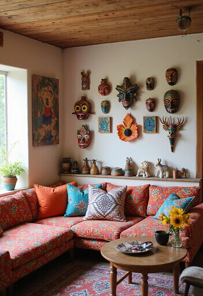 15 Stunning Mexican Wall Art Ideas That'll Brighten Up Any Space (You Won't Believe #7!) - 7. Bold Mexican Folk Art 1