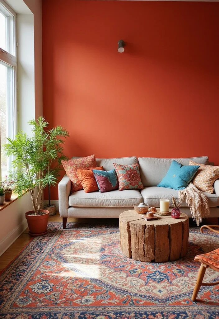 19 Colorful Bohemian Decor Aesthetics That Will Instantly Brighten Your Home! - 13. Colorful Accent Walls 1