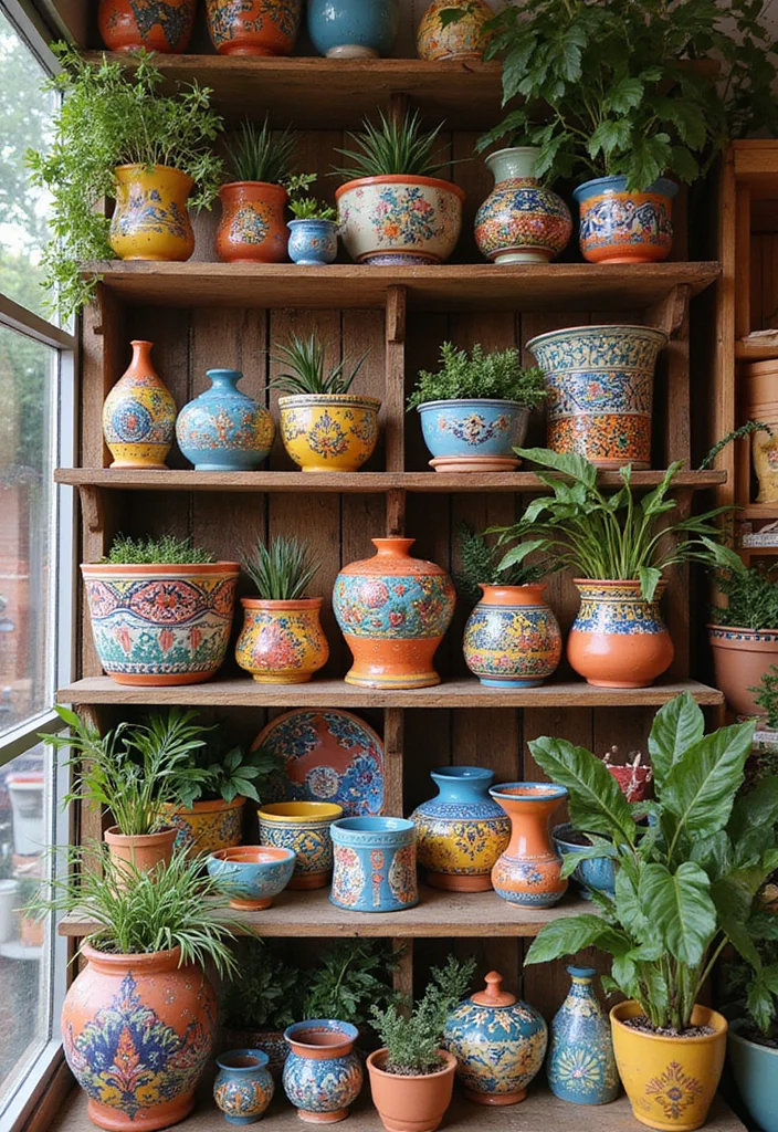 19 Colorful Bohemian Decor Aesthetics That Will Instantly Brighten Your Home! - 7. Colorful Ceramics 1