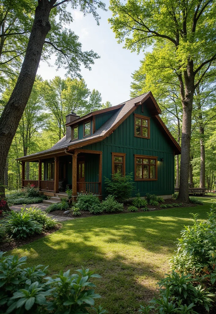 20 Barndominium Exterior Colors That Will Leave Your Neighbors in Awe! - 10. Deep Forest Green 1