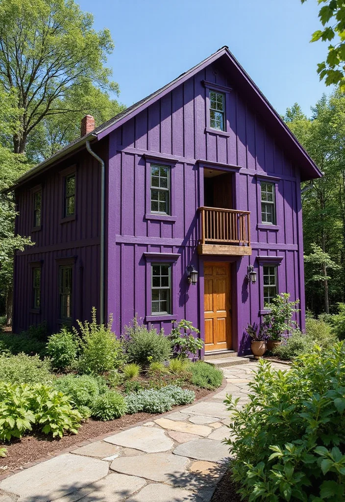 20 Barndominium Exterior Colors That Will Leave Your Neighbors in Awe! - 20. Plum Purple 1