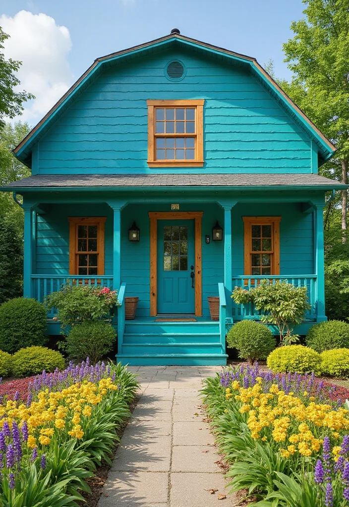 20 Barndominium Exterior Colors That Will Leave Your Neighbors in Awe! - 6. Vibrant Teal 1