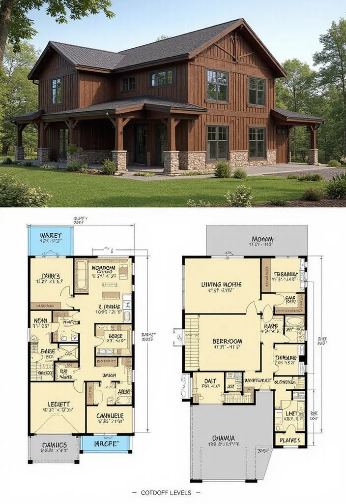 25 Stunning Barndominium Floor Plans That Redefine Rustic Living (You Won't Believe #12!) - 12. The Unexpected Split-Level 1
