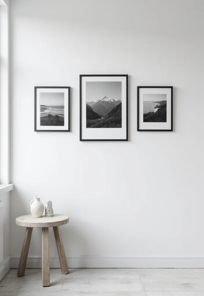 25 Stunning Photo Wall Concepts That'll Transform Your Space (You'll Want to Copy #12!) - 11. The Minimalist Approach 1