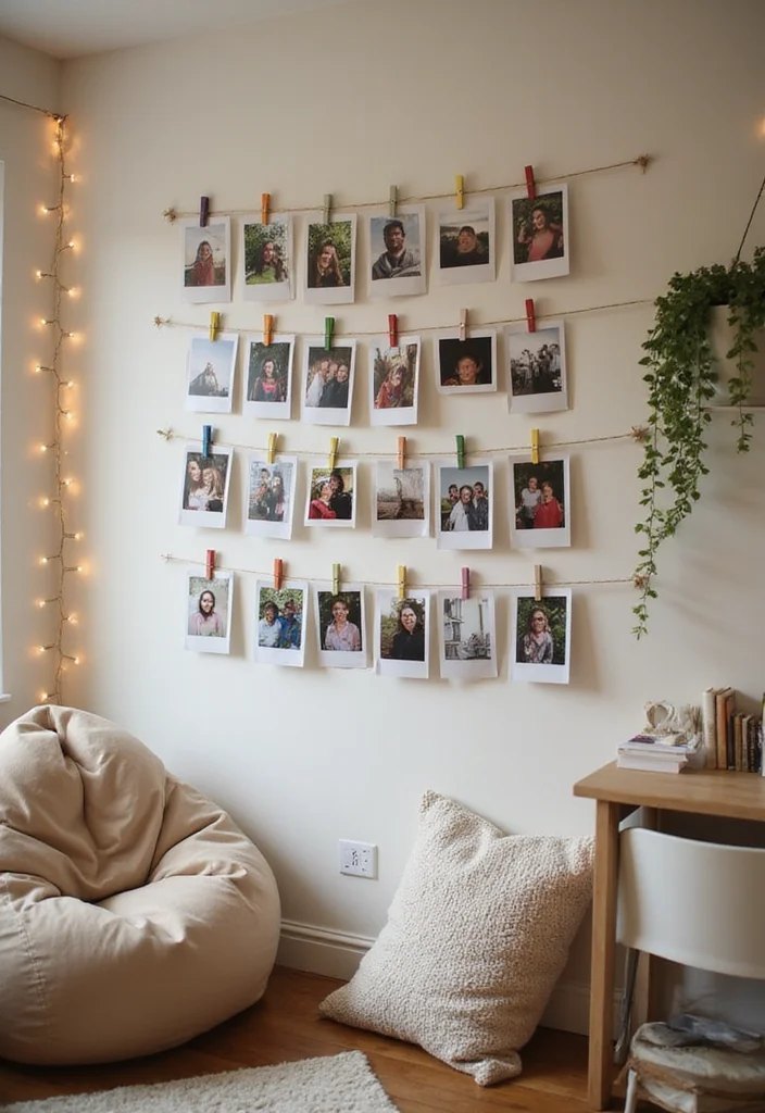25 Stunning Photo Wall Concepts That'll Transform Your Space (You'll Want to Copy #12!) - 2. The Polaroid Collage 1