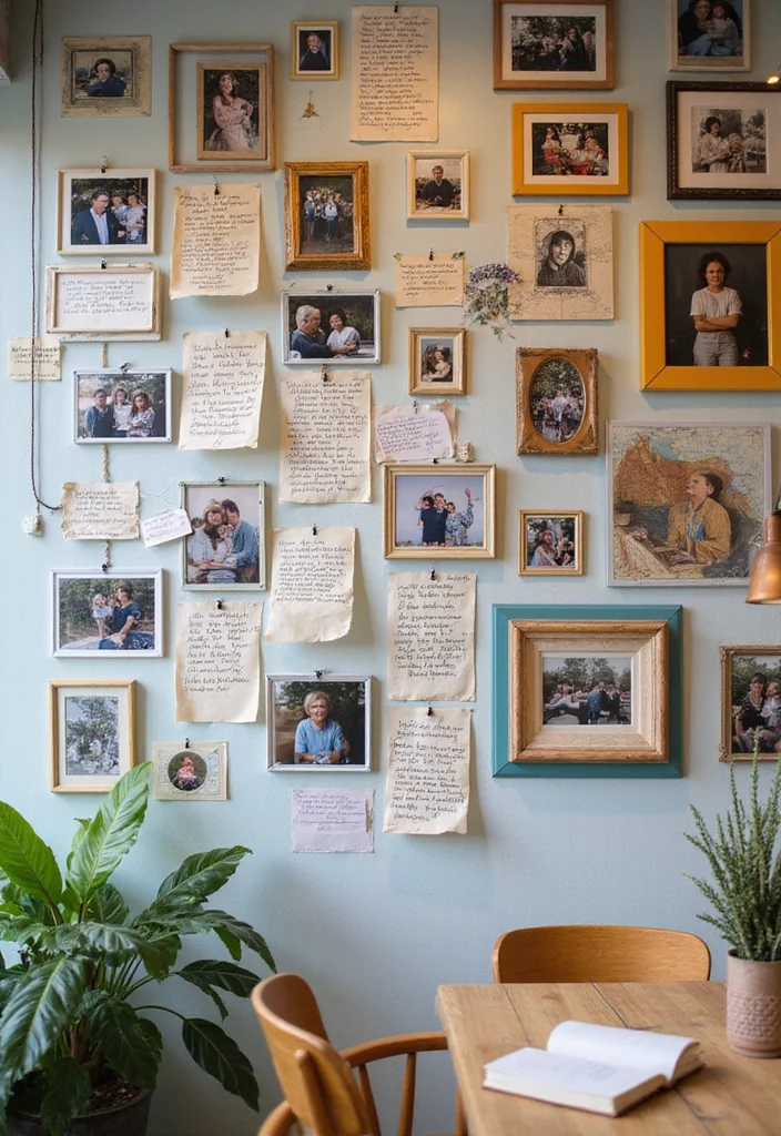 25 Stunning Photo Wall Concepts That'll Transform Your Space (You'll Want to Copy #12!) - 25. The Storytelling Wall 1