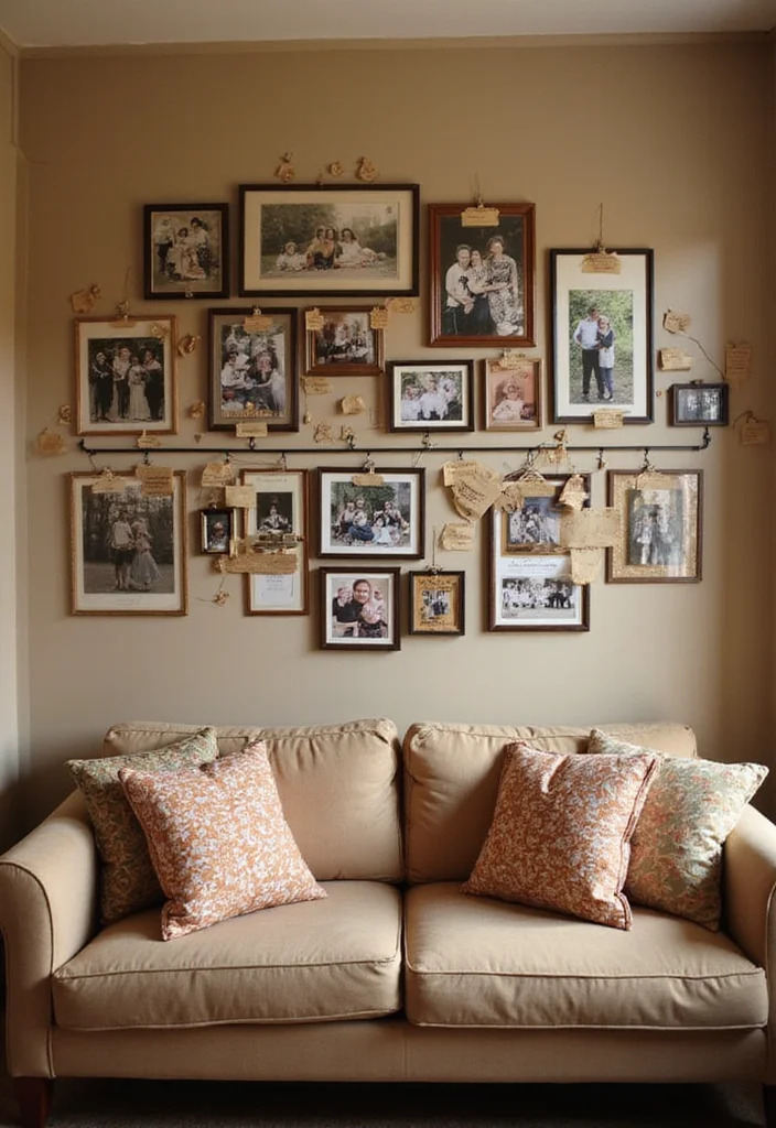 25 Stunning Photo Wall Concepts That'll Transform Your Space (You'll Want to Copy #12!) - 8. The Family Timeline 1
