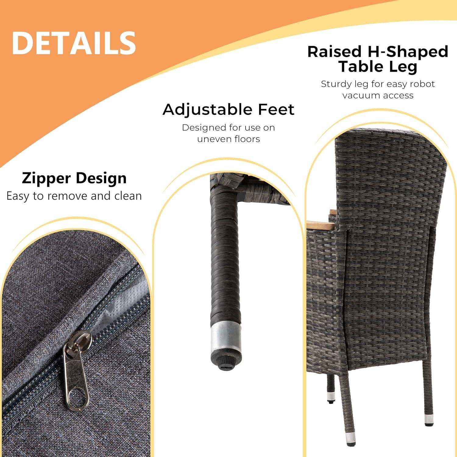 My Take on Wisteria Lane Rattan & Acacia Set for 4