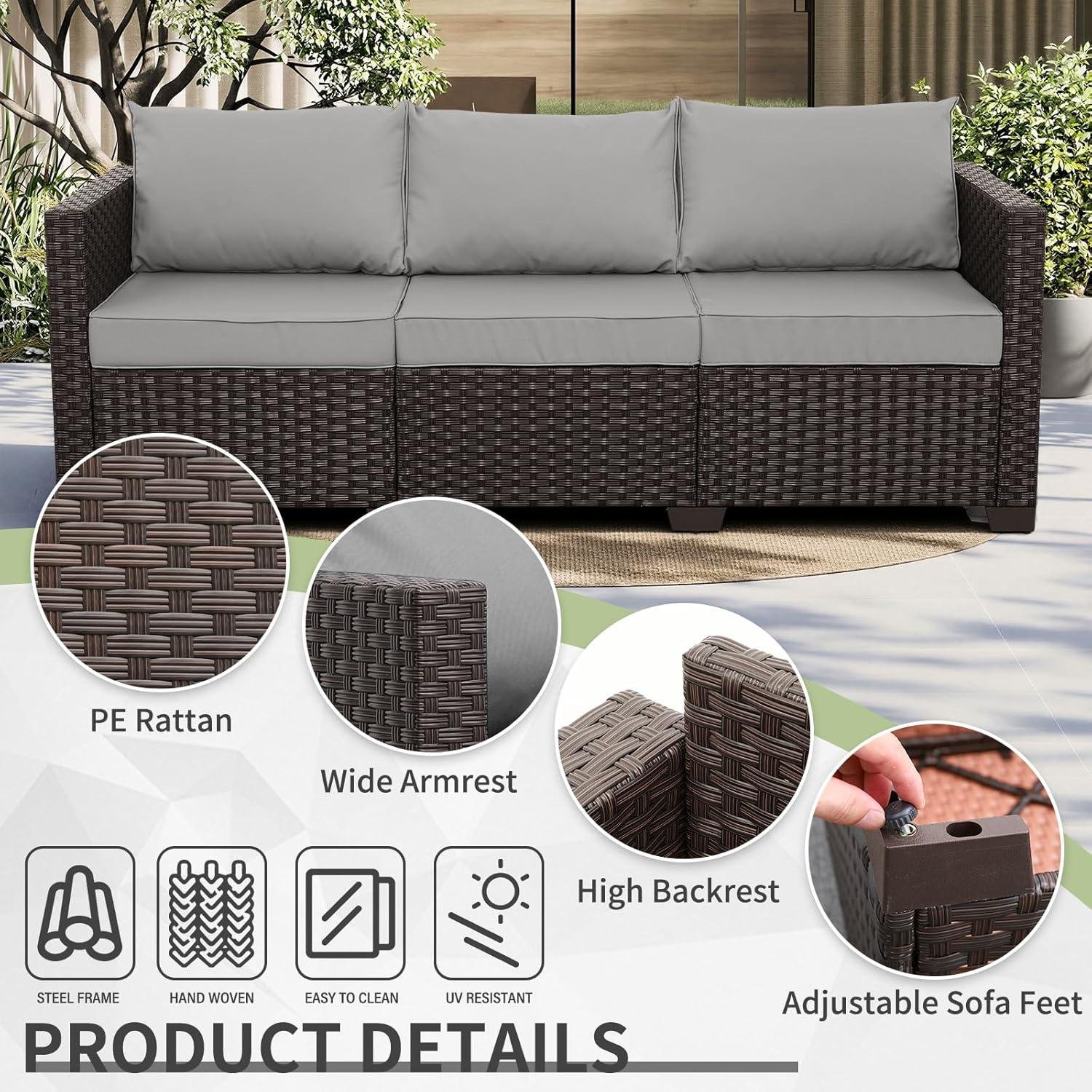 My Take ⁤on the WAROOM ⁣Rattan 3-Seat Patio Sofa