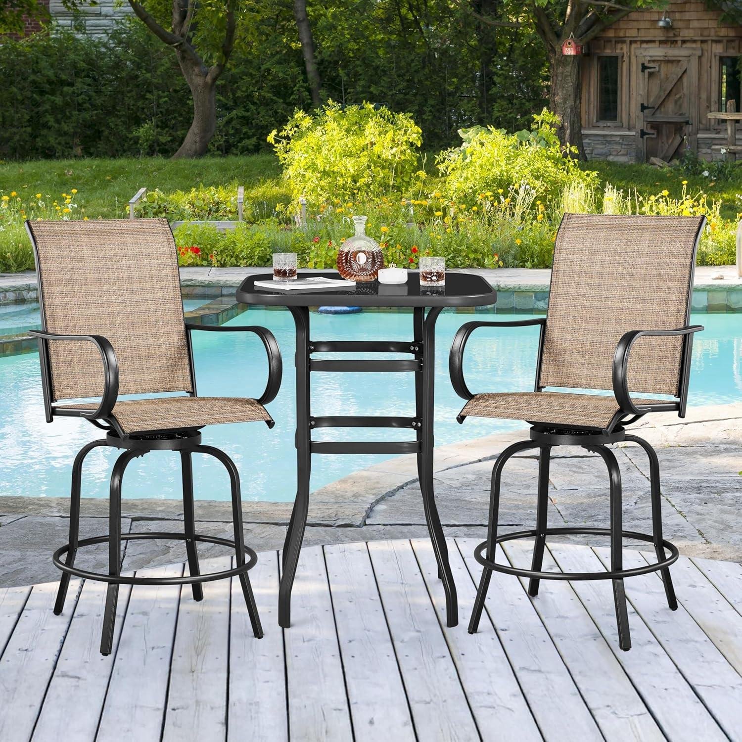 My Take on Yaheetech Swivel Patio Bar Stools (2)