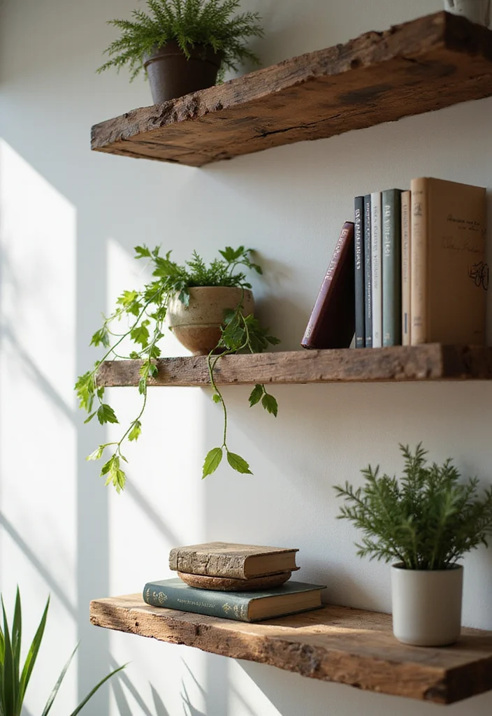 10 Rustic Wood Projects You Can Make Today (You'll Be Amazed at #5!) - 1. Rustic Floating Shelves 1