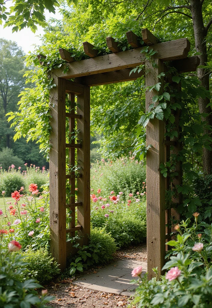 10 Rustic Wood Projects You Can Make Today (You'll Be Amazed at #5!) - 9. Rustic Garden Trellis 1