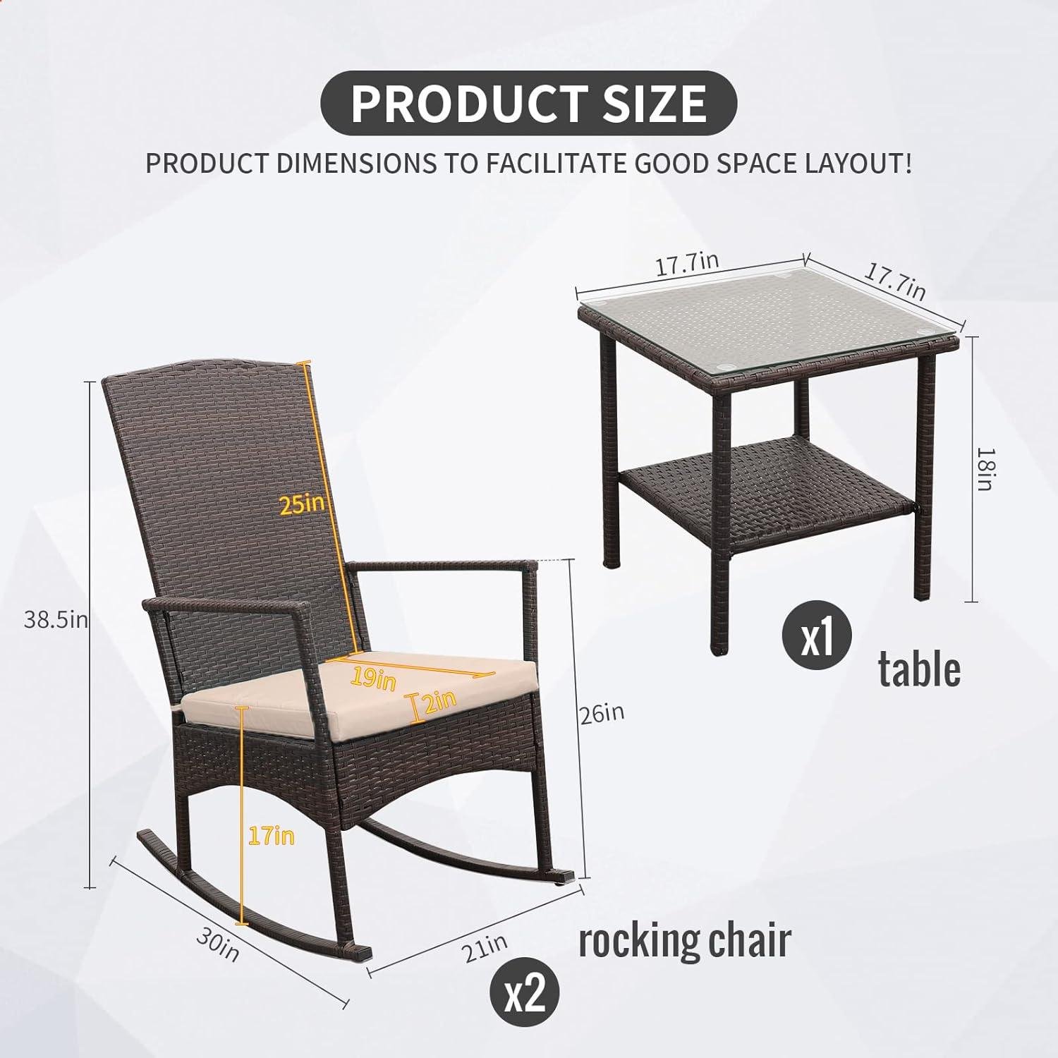 My take on This HDPE Wicker Rocker Bistro Set (Khaki)