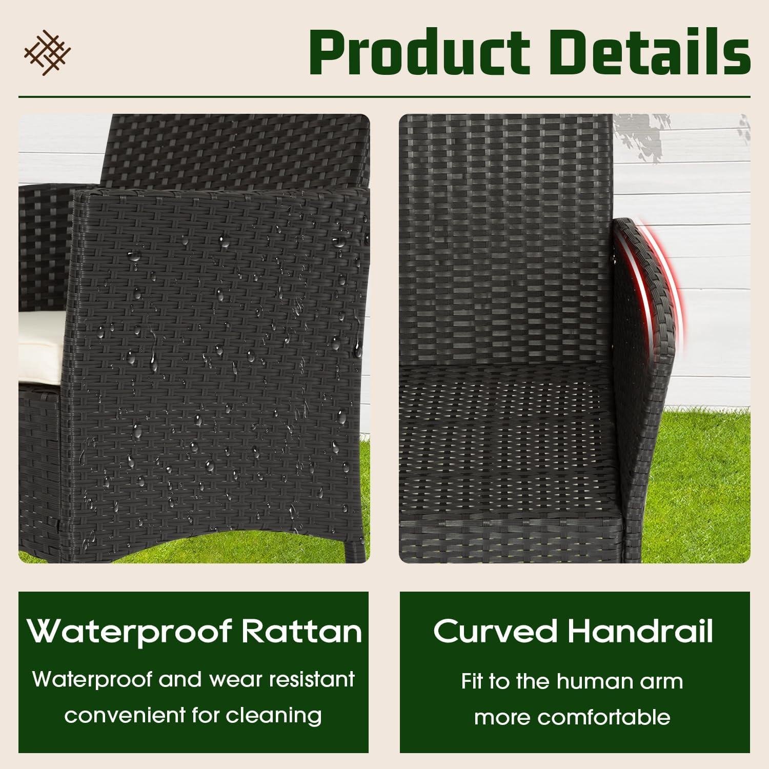 My ‍Take⁤ on FDW ‌4-Piece Wicker Patio Set (Black)