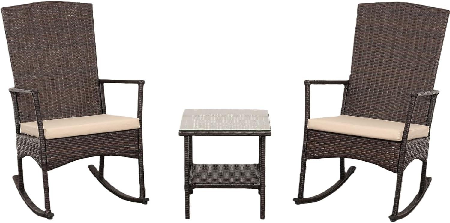 My Take on This HDPE Wicker Rocker Bistro Set (Khaki)