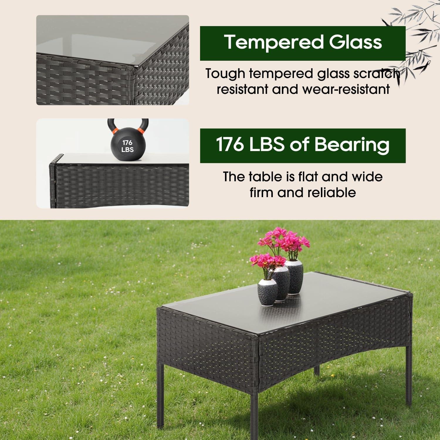 My Take on FDW 4-Piece Wicker Patio Set ⁢(Black)