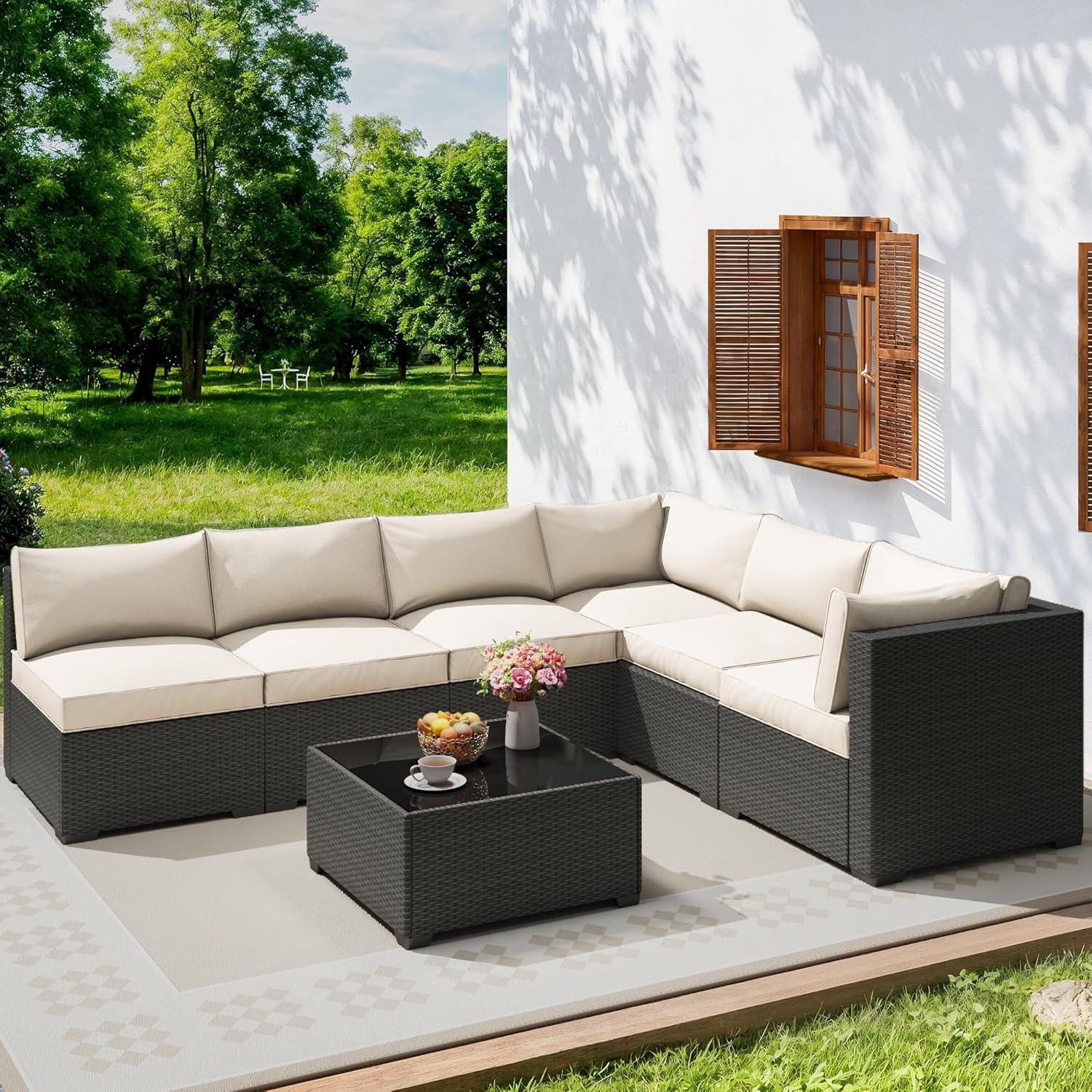 My Take on the olimix 7-Piece Rattan Patio Set