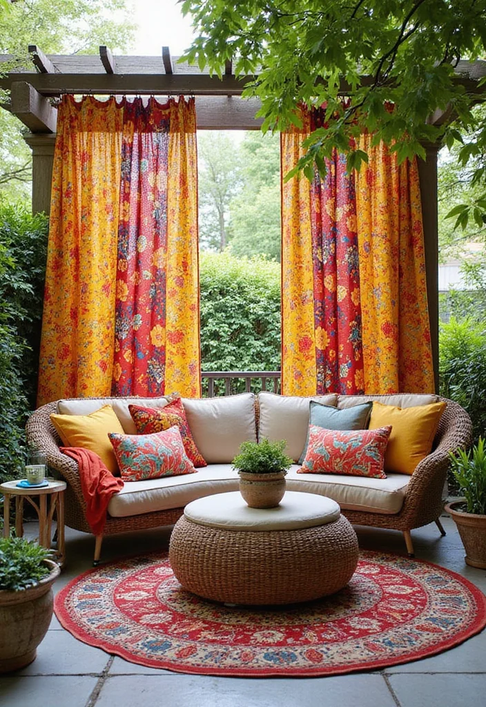 Step By Step Guide: How to Elevate Your Outdoor Space with Stunning Patio Curtains - 4. Add a Touch of Color 1