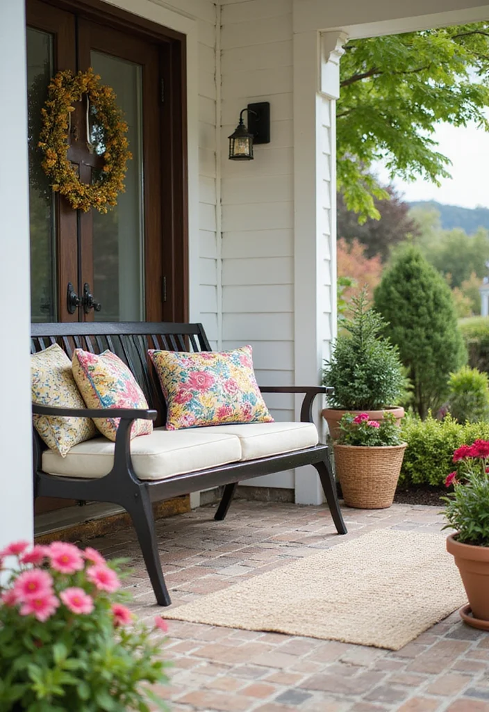 The Ultimate Guide to Budget-Friendly Front Step Makeovers That Wow Your Guests - 10. Add a Functional Bench or Seating 1