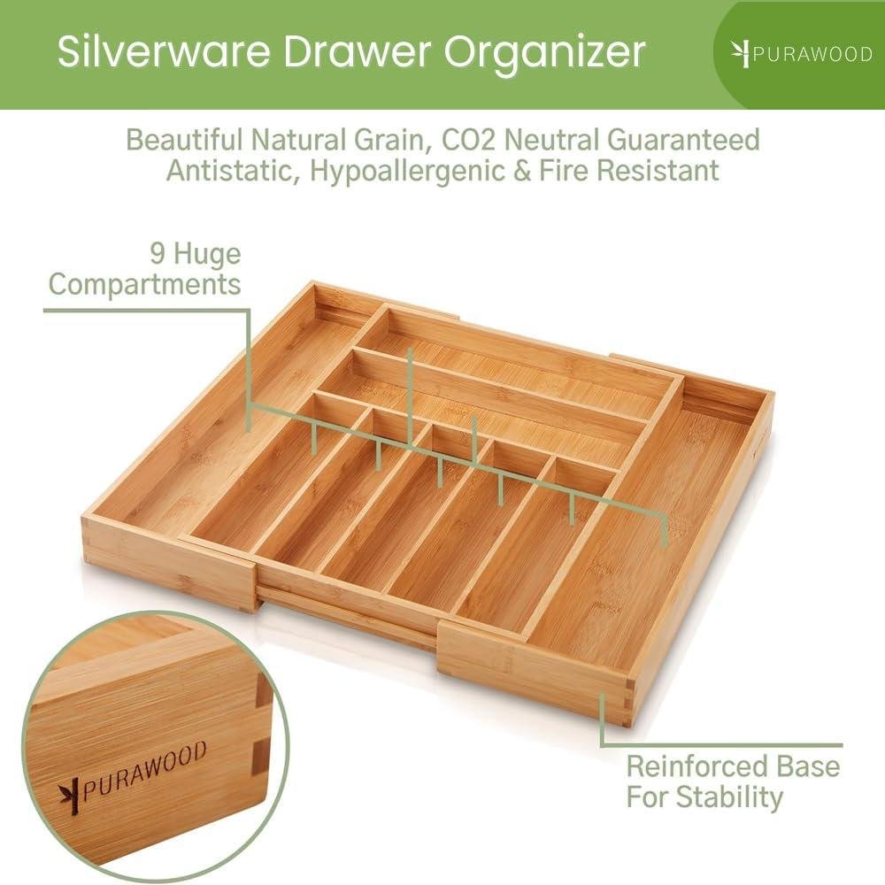 Purawood Bamboo Drawer Organizer Review: Our Shop Tray?