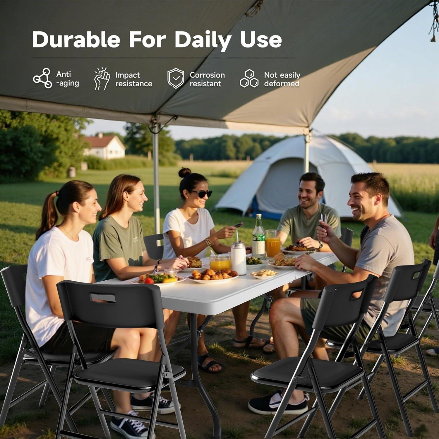 My Take: This 6ft‌ Folding Table & 6 ​chairs ⁢for camp Days