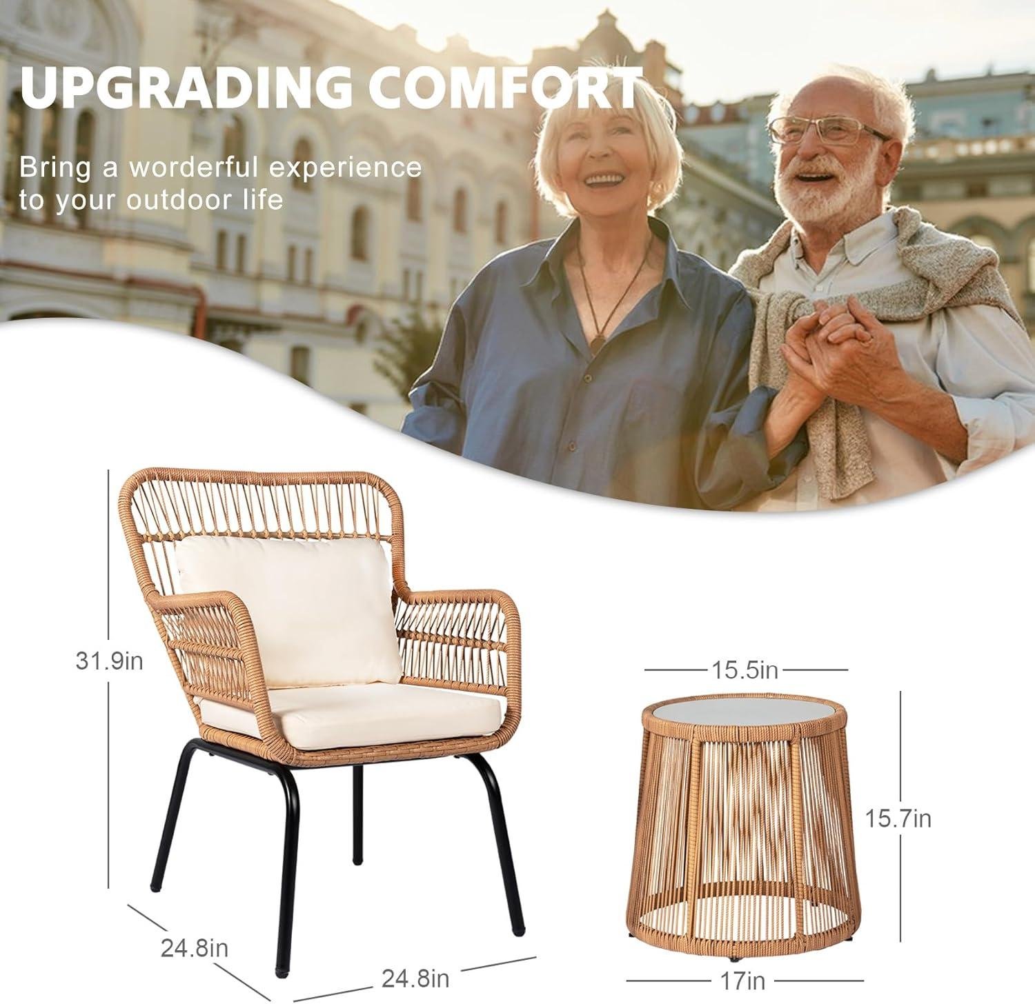 I Tried This 3-Piece Wicker Bistro Set Outdoors