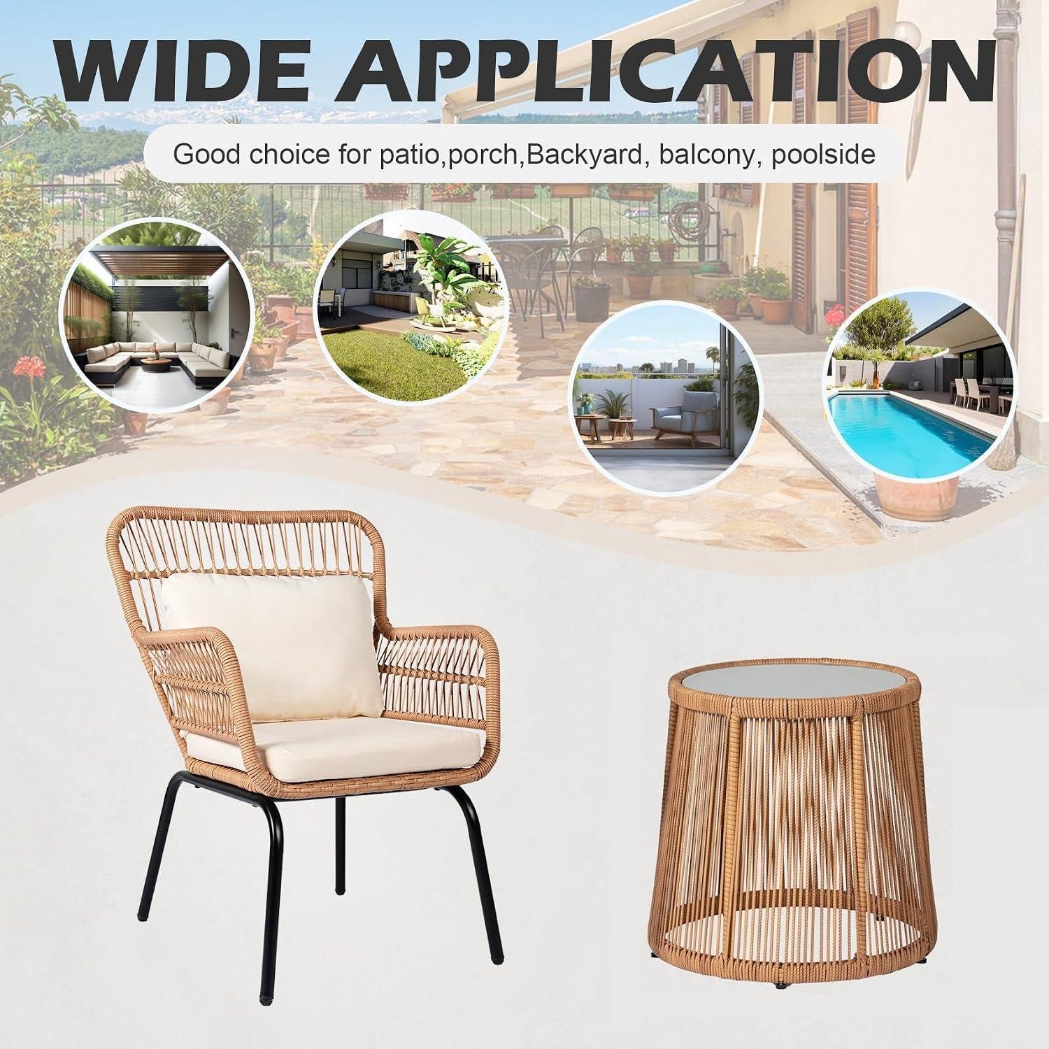 I Tried This 3-Piece Wicker Bistro Set Outdoors