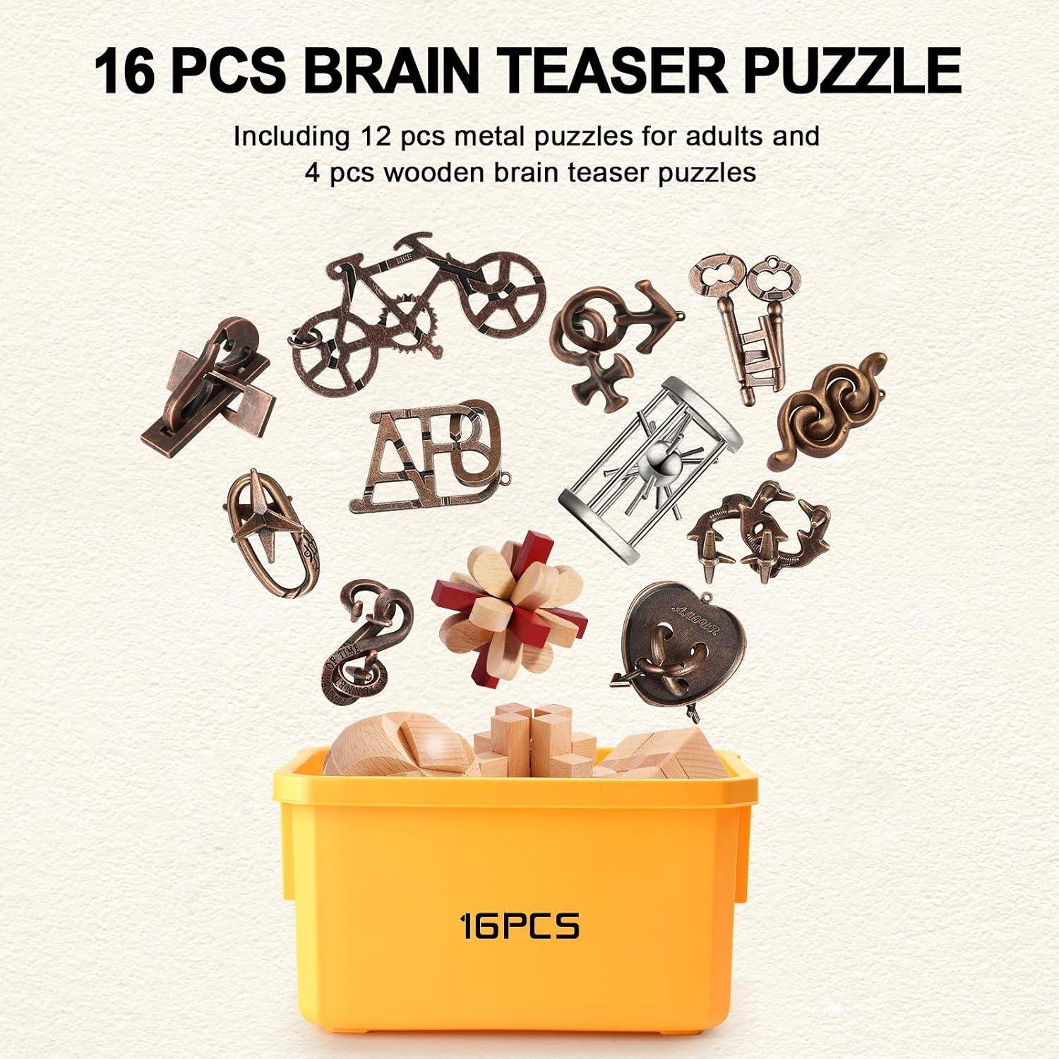 16-PC Brain Teaser ‌Puzzle Set Review: Right ⁢Shop Tool?