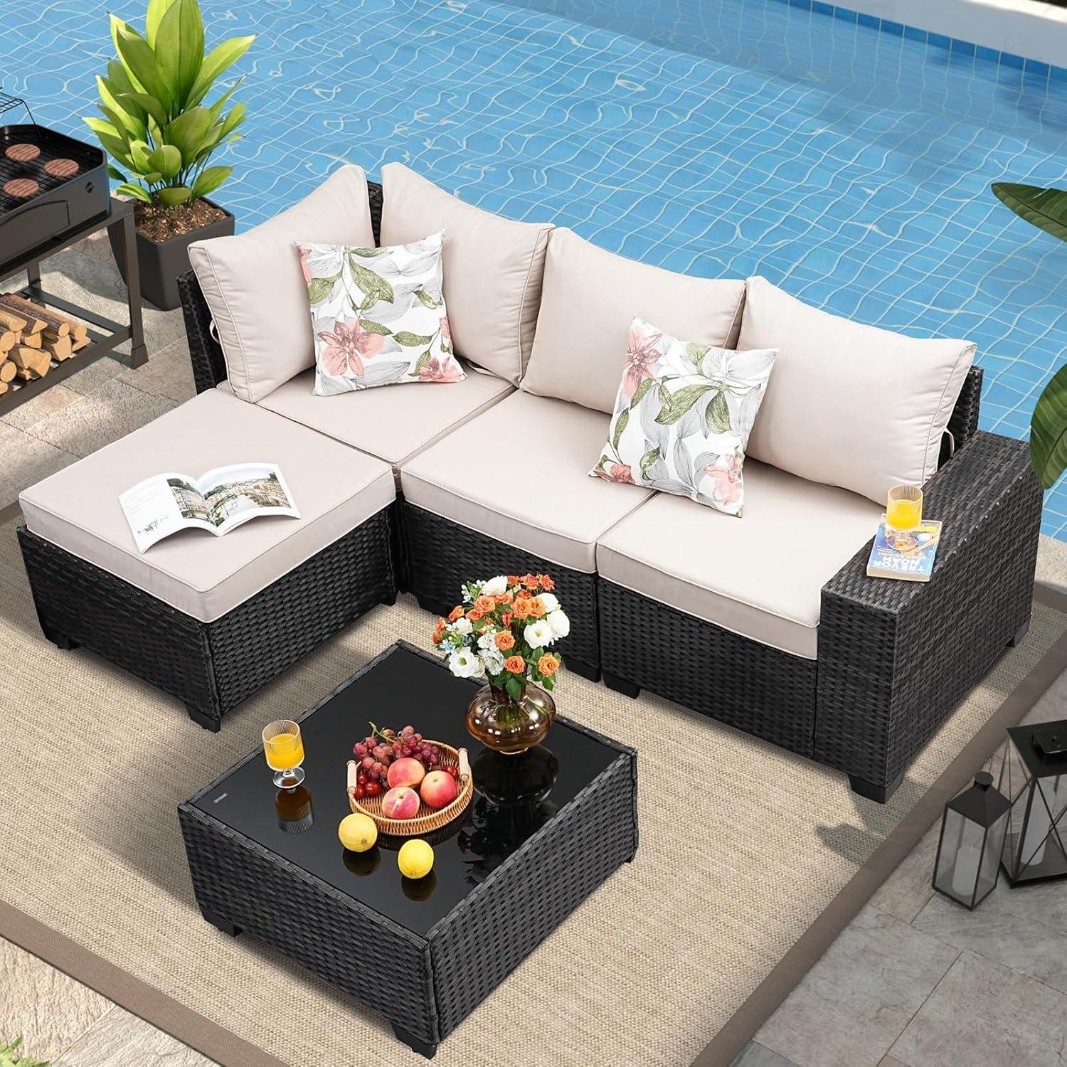 My Take on This 5-Piece wicker Patio Set (Beige)