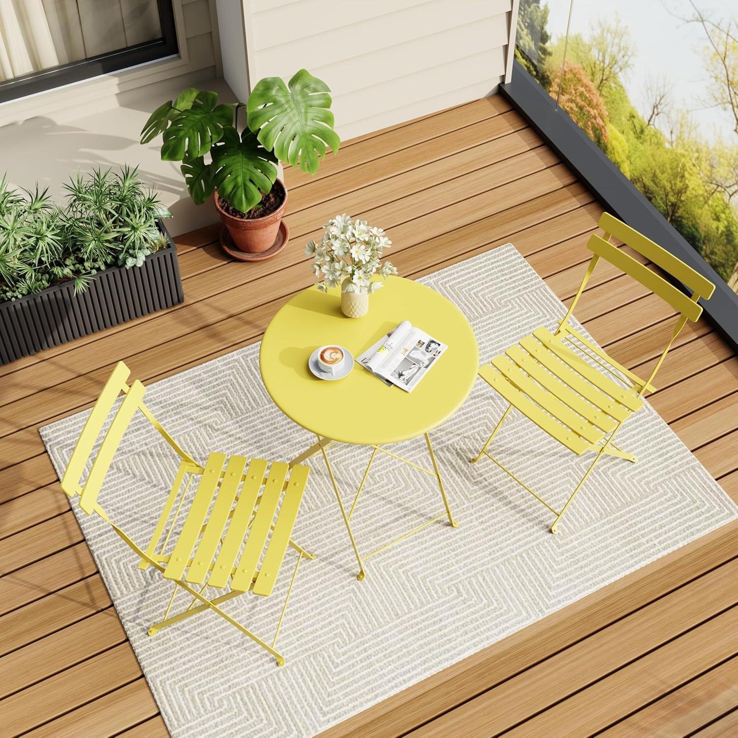 <p><strong>I Tried This Yellow Folding Bistro Set for My Patio</strong></p><p>“></p><section class=