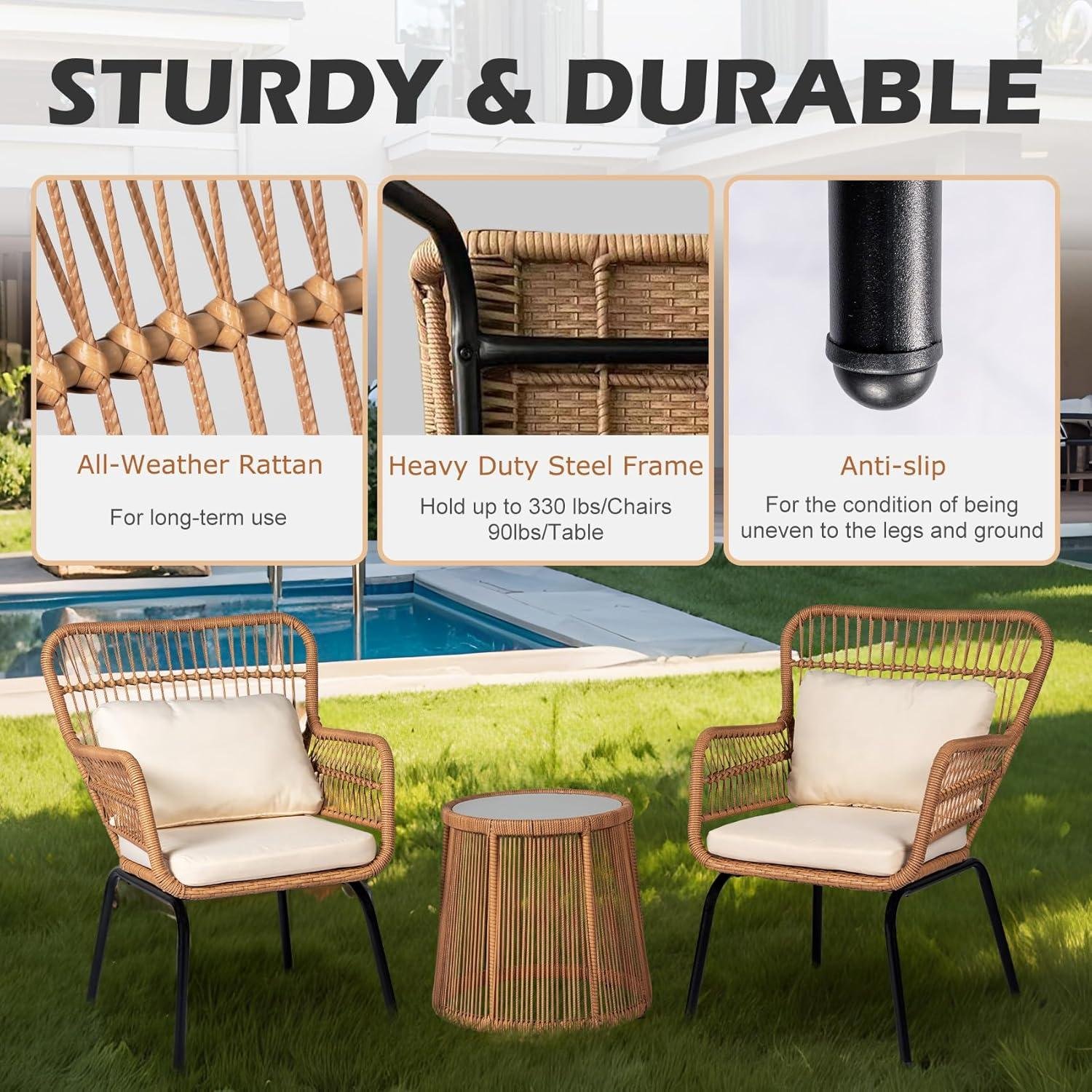 I tried This 3-Piece Wicker Bistro Set Outdoors