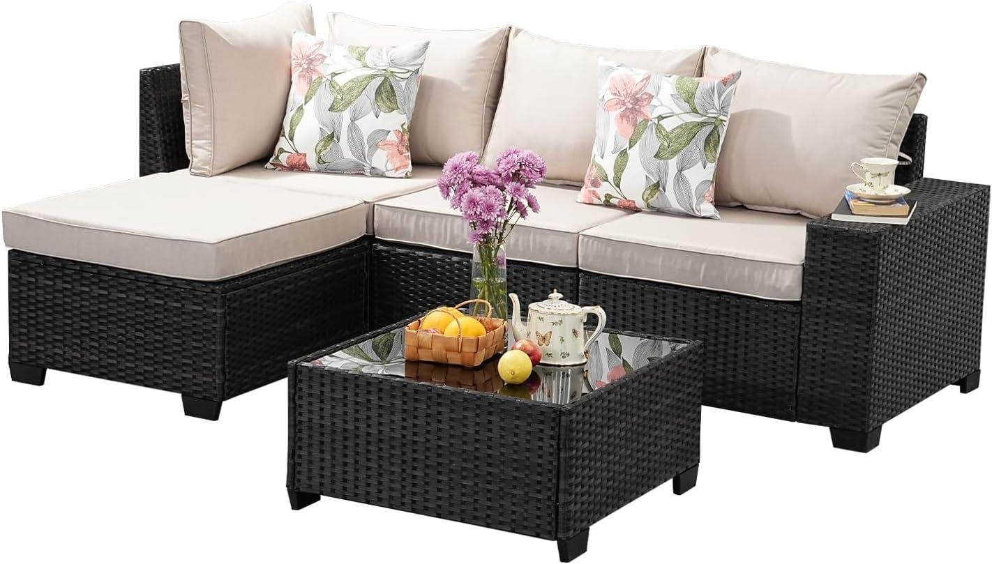 My Take on This 5-Piece Wicker Patio ⁢Set (Beige)